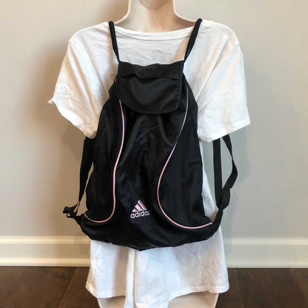 Adidas Black Drawstring Cinch Backpack - image 1